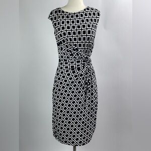 Women’s Ralph Lauren Front Twist Geometric Print Dress Size 6 Petite NWOT